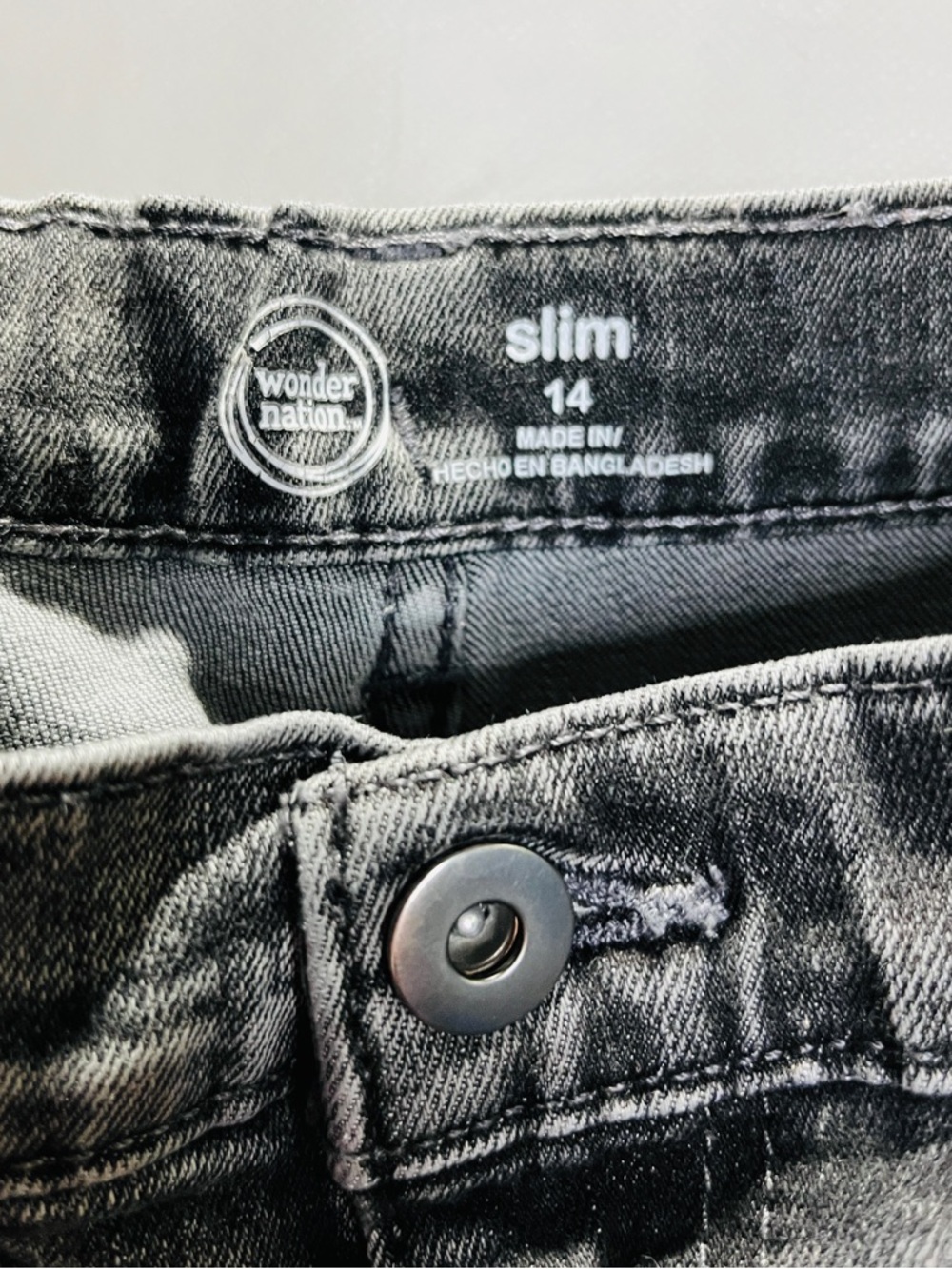 Wonder Nation EUC Junior Slim Straight Distressed Black Jeans - Picture 7 of 9